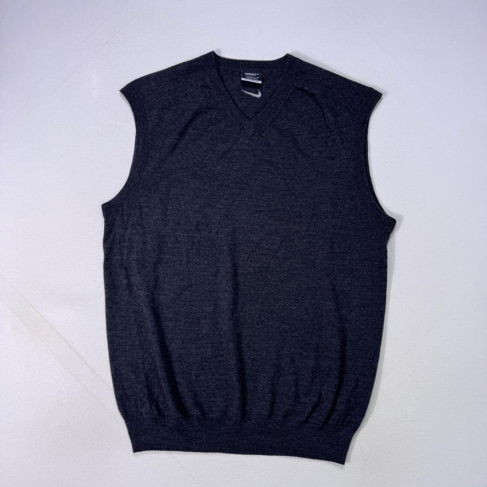 Nike Golf Tour Performance Merino Wool V-Neck Sweater Vest Men Large 484153